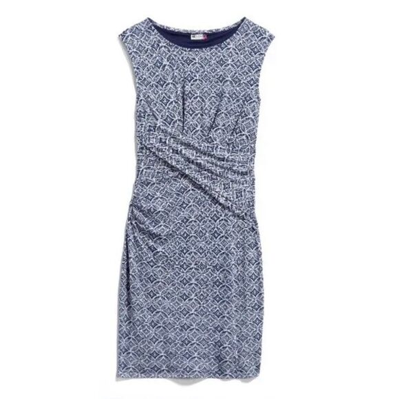 Kut from the Kloth 8 Mollee Knit Dress Navy Liner Dress Made In USA Faux Wrap - Picture 1 of 8